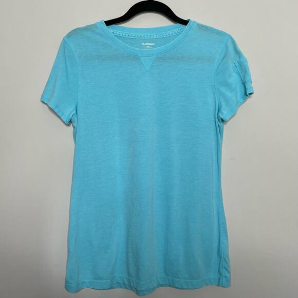 Ruff Hewn Short Sleeve T-Shirt Top Crewneck Lightweight Stretch Aqua Blue Large - Picture 4 of 8
